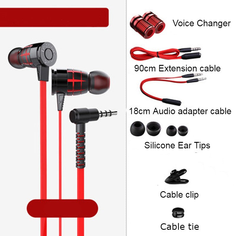 BowLift | In-Ear Wired Earphones with Microphone, Extended 3.5mm Y-Splitter, 2 Voice Changers and Extension Cable for PC, Laptops, Gaming and Online Meetings