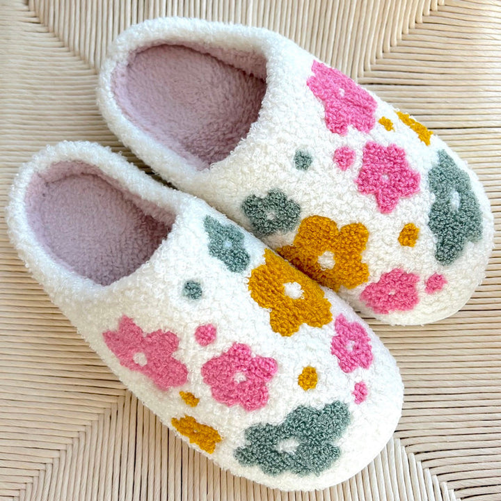 BowLift | Blumina | Warm slippers | Floral pattern | Non-slip sole