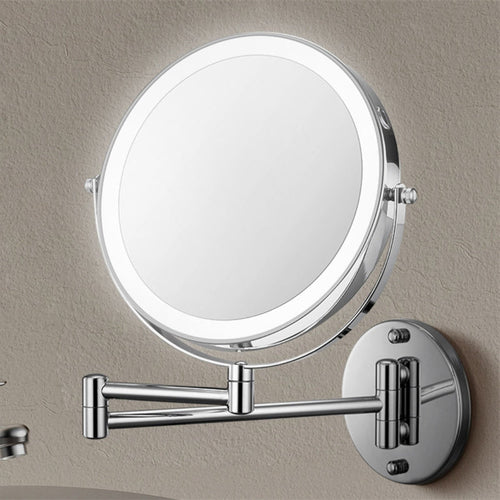 BowLift | Rechargeable wall-mounted shaving mirror | 360° rotation. 1X/10X magnification and adjustable LED lighting for use in the bathroom