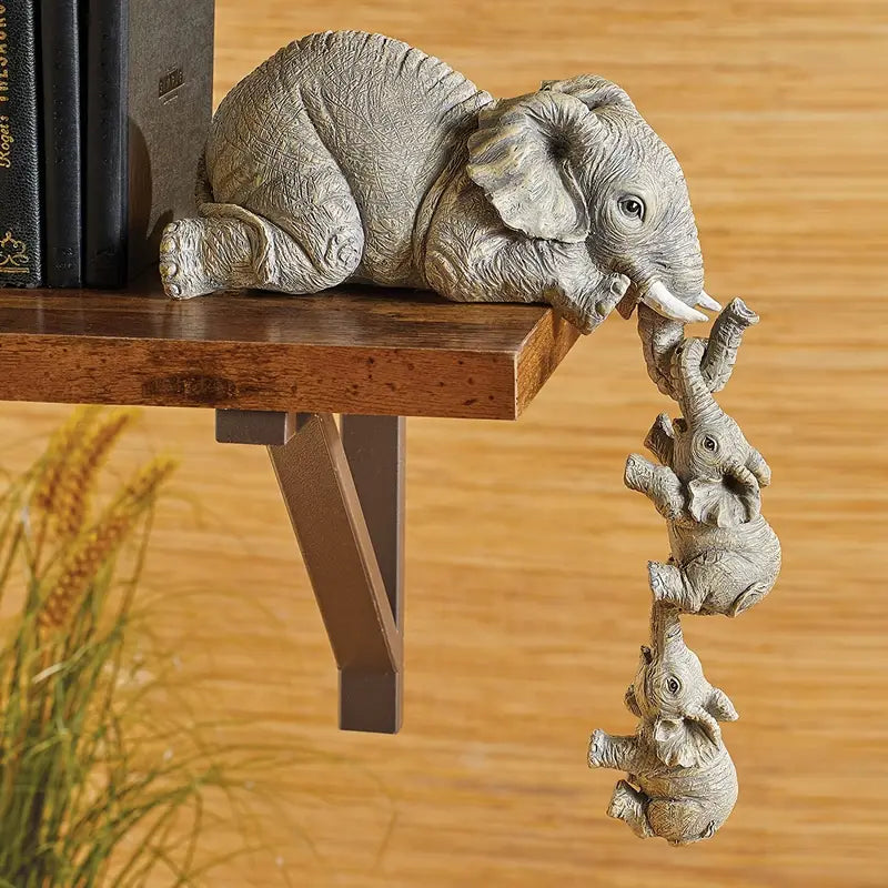 BowLift | Eleva Decorative Elephants Family Figurines – Set of 3 Interior Decoration