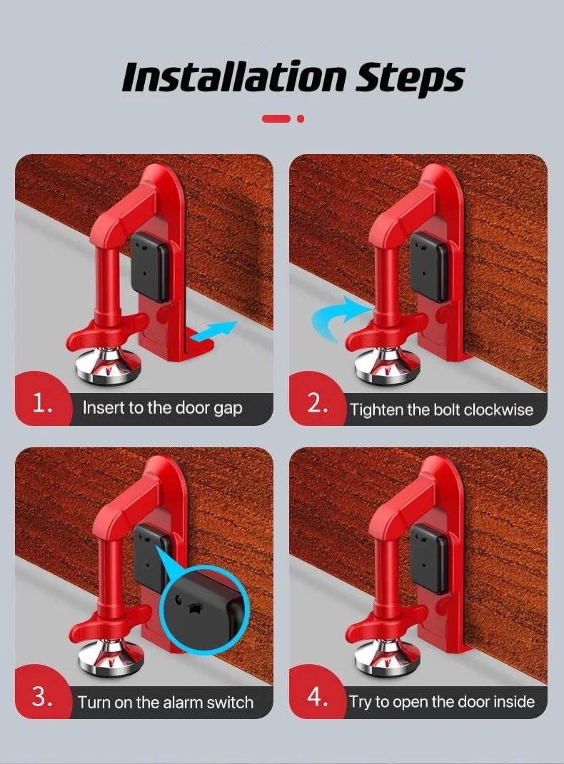 BowLift | Strong Anti-Theft Travel Metal Door Stopper Alarm