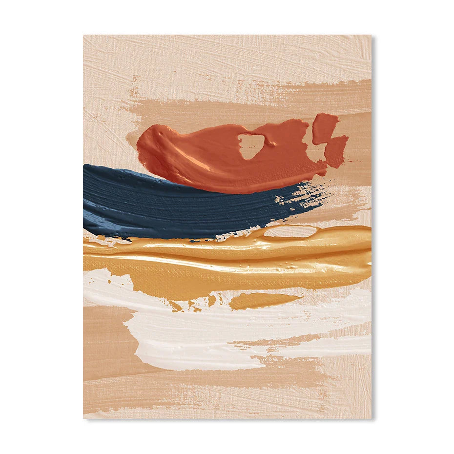 Modern Abstract Bold Brush Stroke Color Fusion Wall Art Fine Art Canvas Prints Colorful Pictures For Living Room | Bowlift