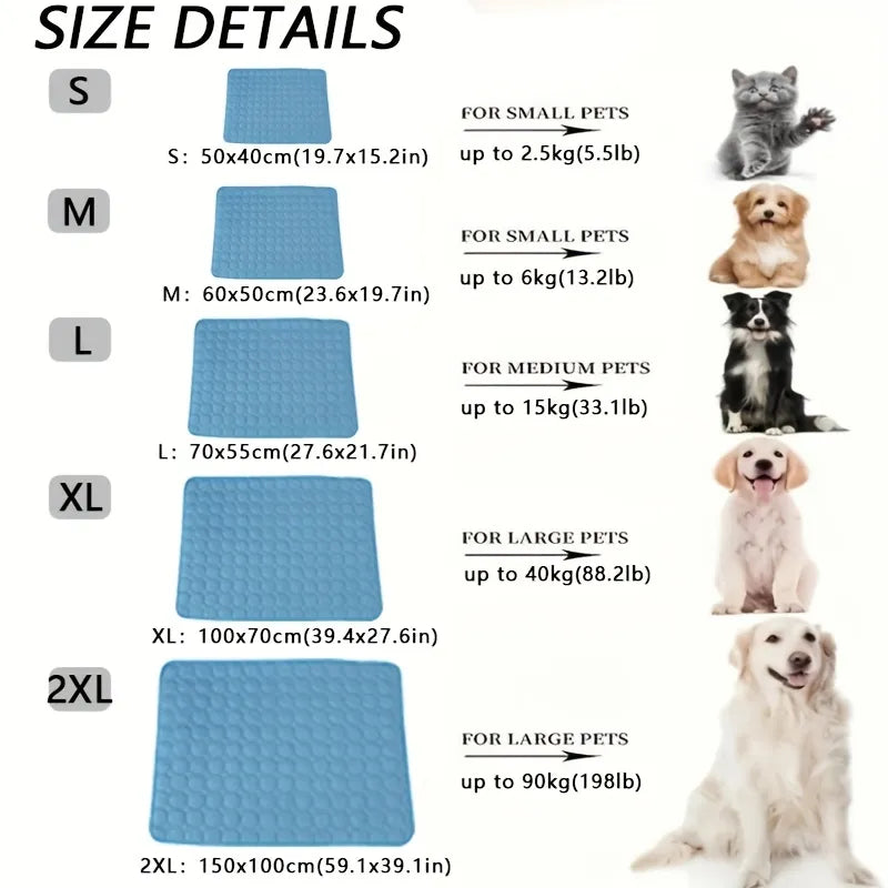 Extra Large Dog Cooling Mat | Summer Pet Bed for Small & Big Dogs | Durable Blanket for Cats & Sofa Protection - Ice Pad Blanket | Bowlift