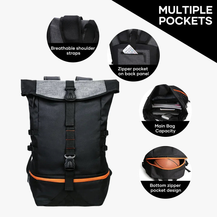 BowLift | SportGear Backpack with Ball Compartment and Shoe Compartment – 35L Softback