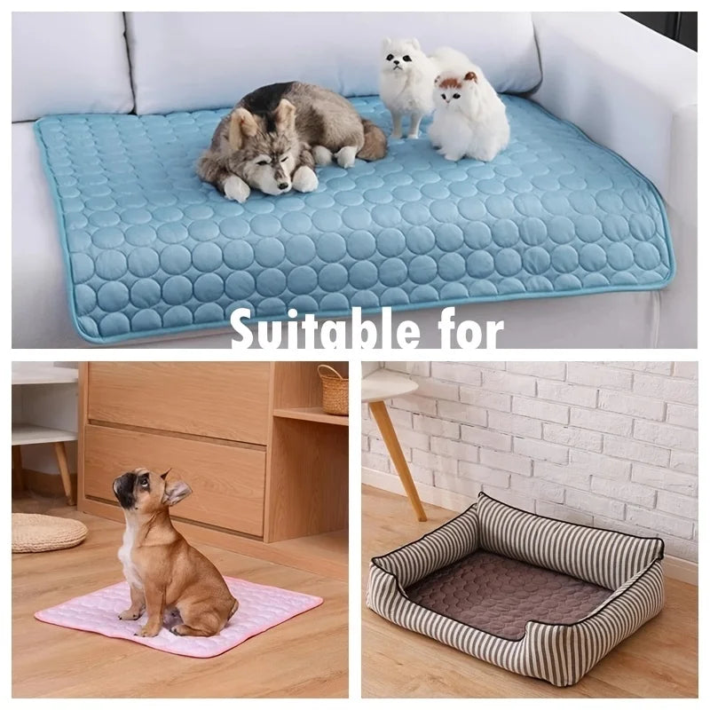 Extra Large Dog Cooling Mat | Summer Pet Bed for Small & Big Dogs | Durable Blanket for Cats & Sofa Protection - Ice Pad Blanket | Bowlift