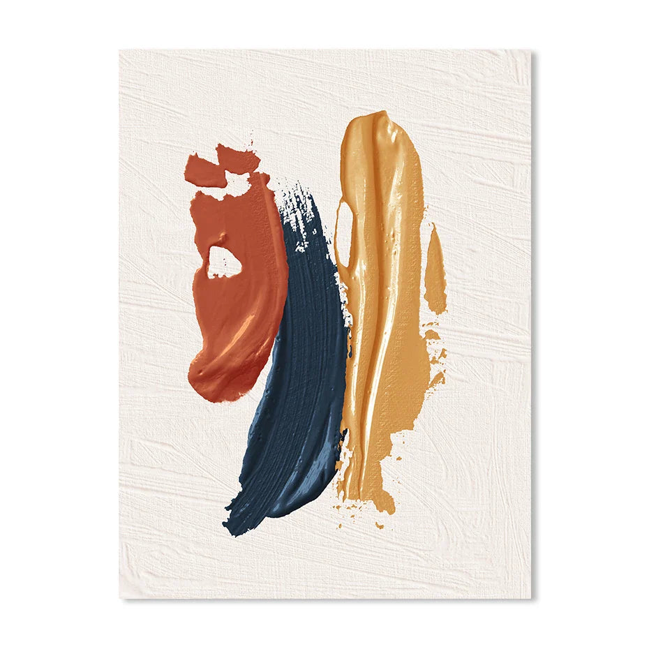 Modern Abstract Bold Brush Stroke Color Fusion Wall Art Fine Art Canvas Prints Colorful Pictures For Living Room | Bowlift