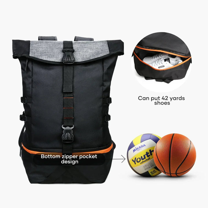 BowLift | SportGear Backpack with Ball Compartment and Shoe Compartment – 35L Softback