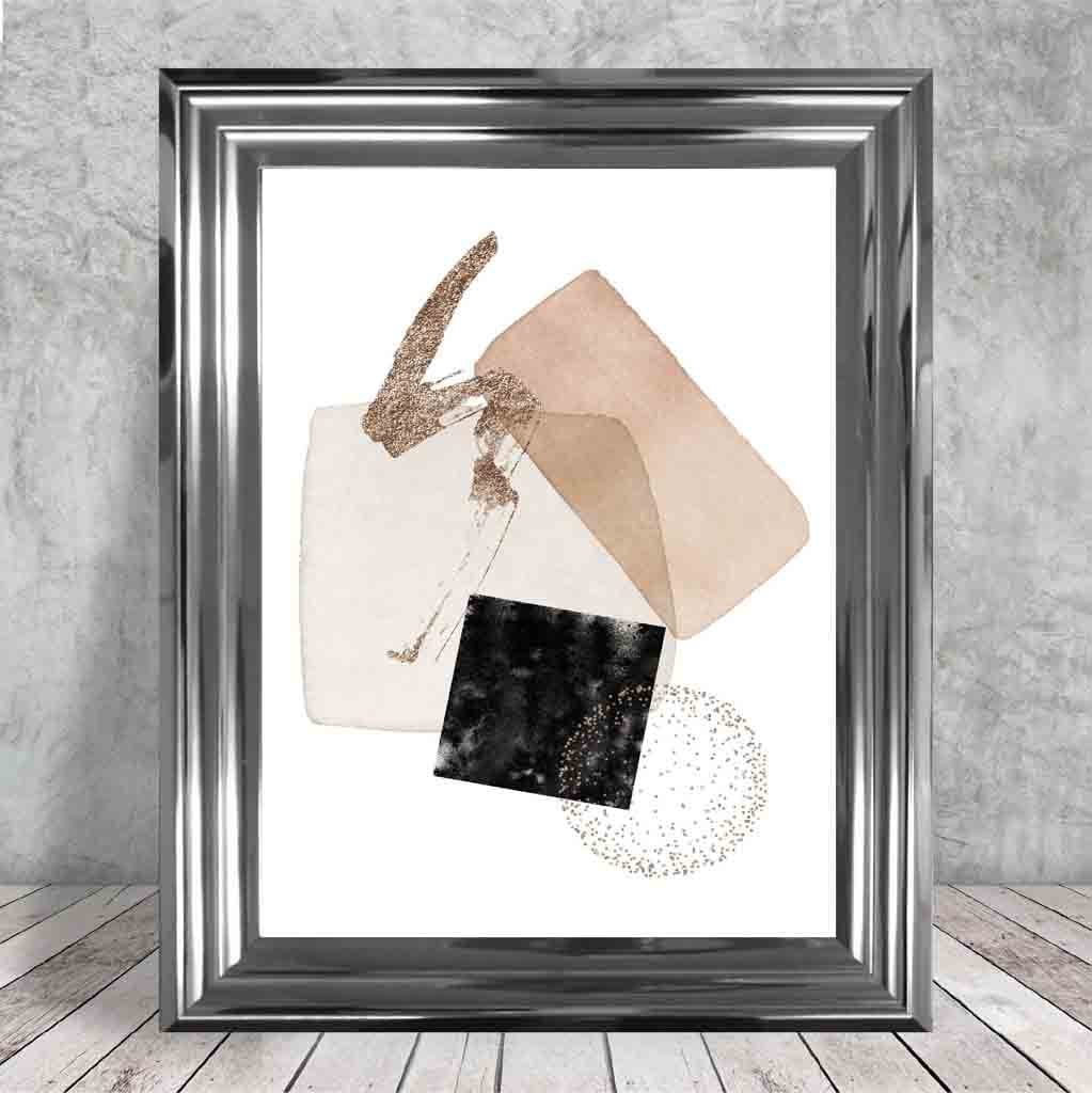 Abstract Geometric Black and Gold No. 3 Art Print | Bowlift