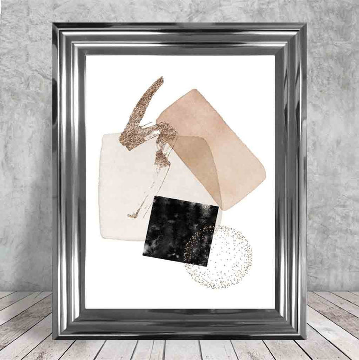 Abstract Geometric Black and Gold No. 3 Art Print | Bowlift