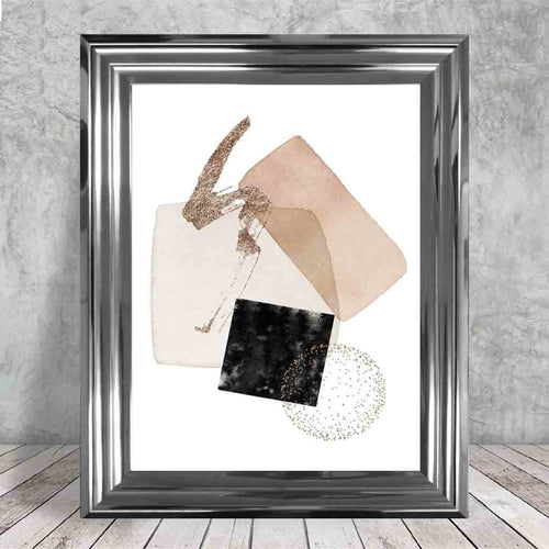 Abstract Geometric Black and Gold No. 3 Art Print | Bowlift
