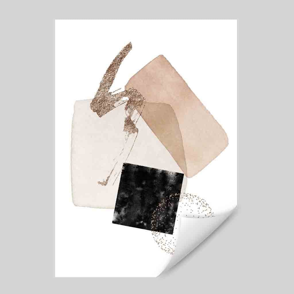 Abstract Geometric Black and Gold No. 3 Art Print | Bowlift