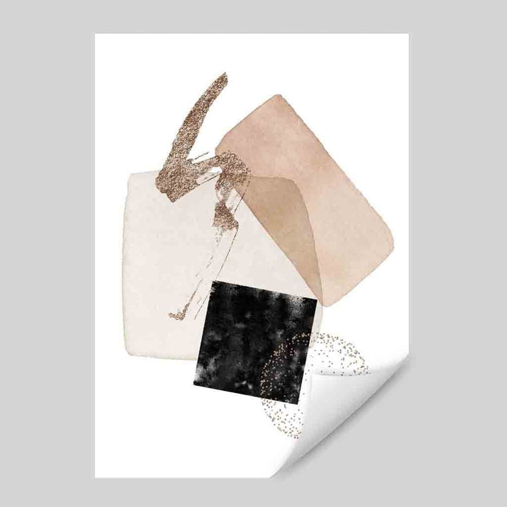 Abstract Geometric Black and Gold No. 3 Art Print | Bowlift