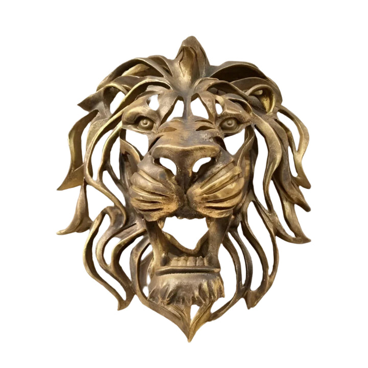 Exquisite gold-plated lion head wall sculpture Bowlift