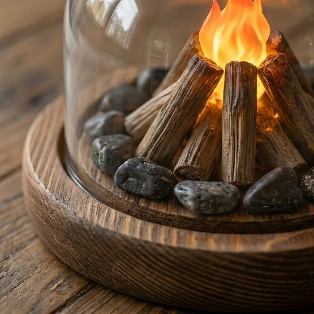 Mini Bonfire Flame Glass Dome Night Lamp | Bowlift