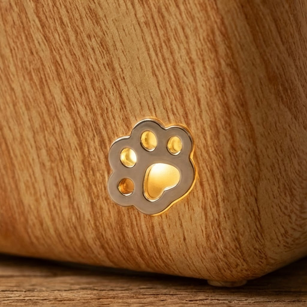 Cute Peekaboo Cat Wooden Night Light Lamp | Bowlift