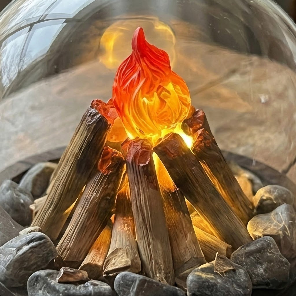 Mini Bonfire Flame Glass Dome Night Lamp | Bowlift