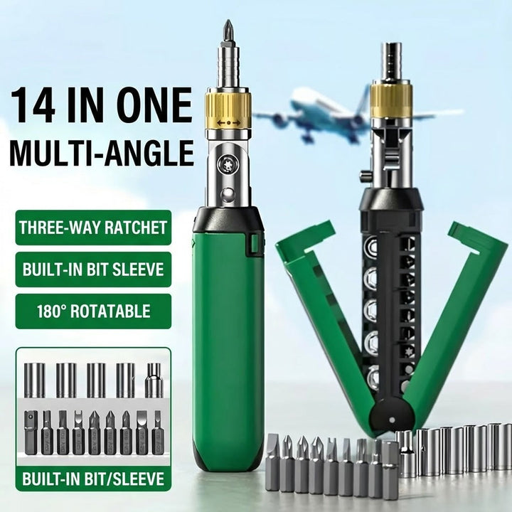 14in1 Multi Angle Ratchet Screwdriver Set | Bowlift