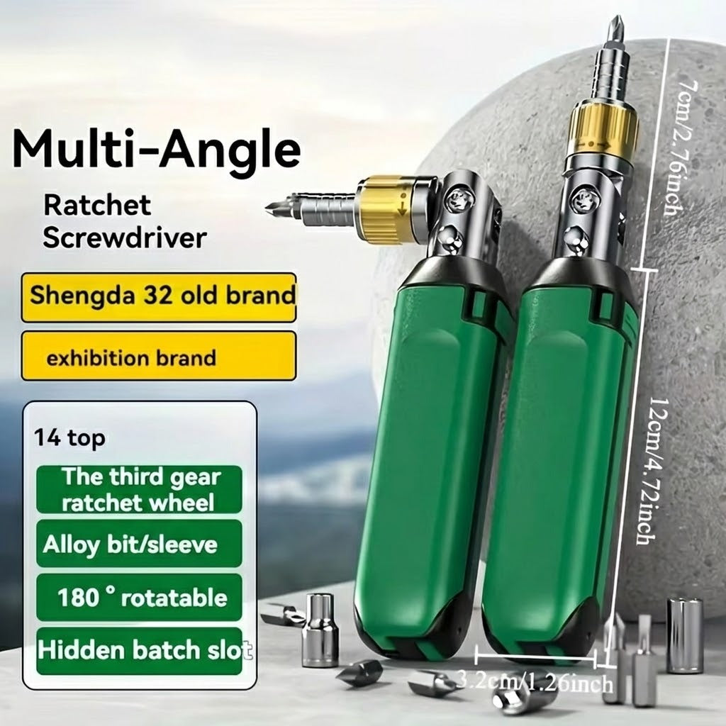 14in1 Multi Angle Ratchet Screwdriver Set | Bowlift