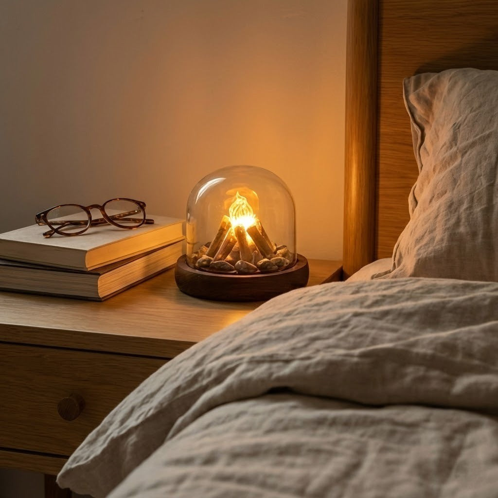 Mini Bonfire Flame Glass Dome Night Lamp | Bowlift