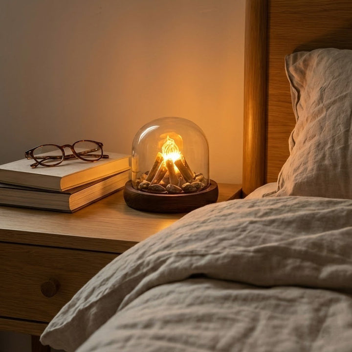 Mini Bonfire Flame Glass Dome Night Lamp | Bowlift