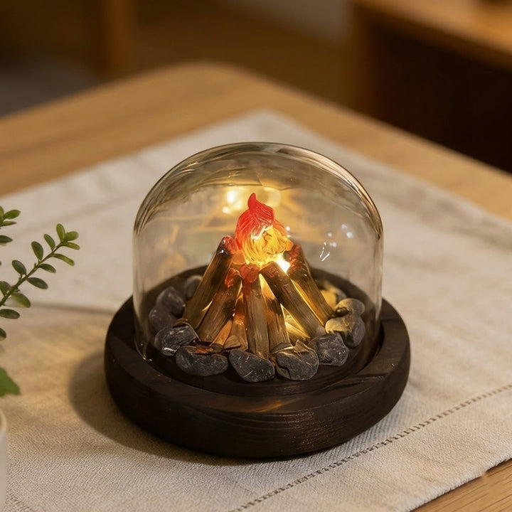 Mini Bonfire Flame Glass Dome Night Lamp | Bowlift