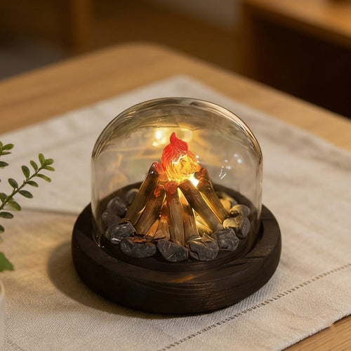 Mini Bonfire Flame Glass Dome Night Lamp | Bowlift