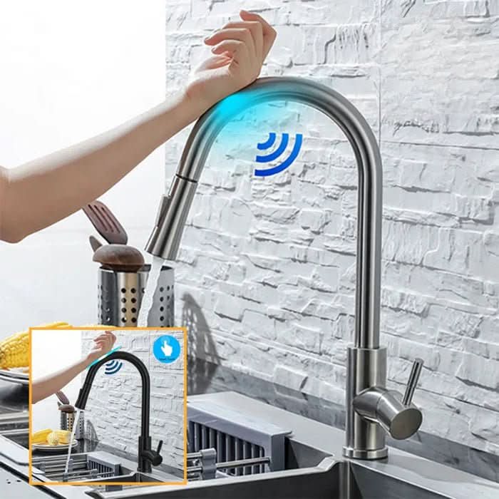 BowLift | Intelligent kitchen faucet with sensor control & pull-out spout