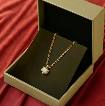 BowLift | Gold-plated 925 silver necklace with round zirconia pendant