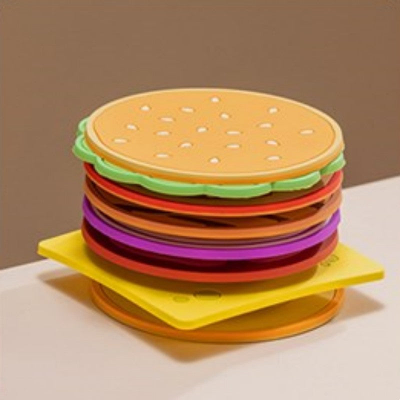 BowLift | Creative Layered Design Burger-Shaped Insulated Coaster Set