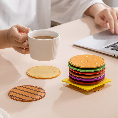 BowLift | Creative Layered Design Burger-Shaped Insulated Coaster Set