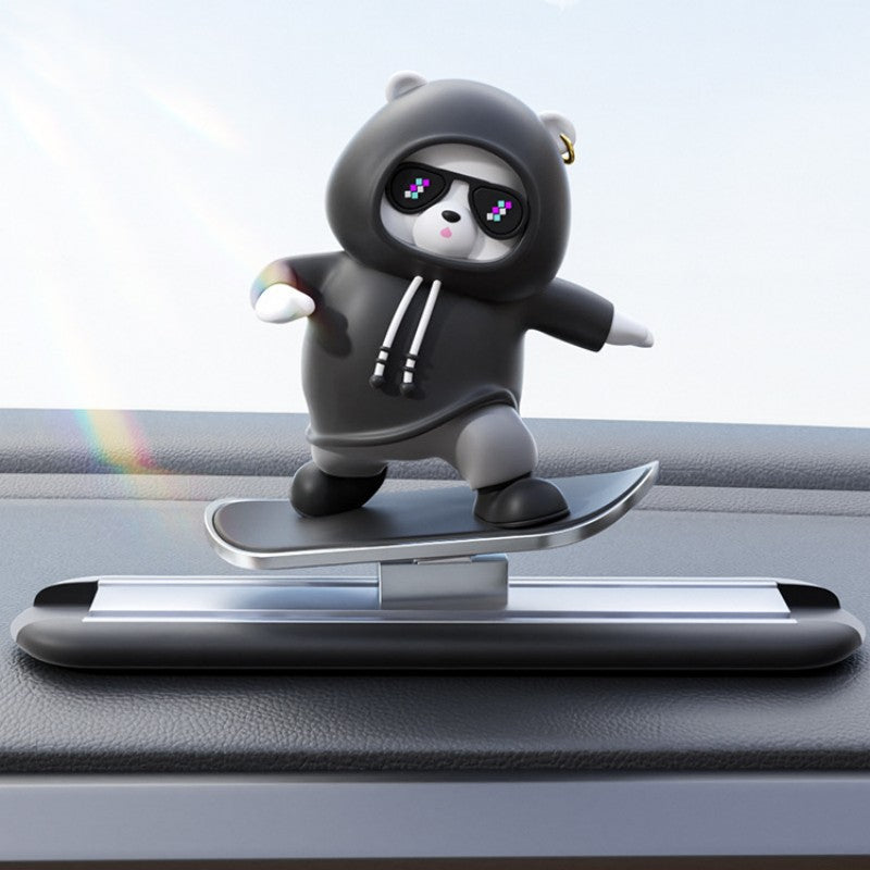 BowLift | Car-Mounted Cartoon Skateboarding Bear Sliding Ornament