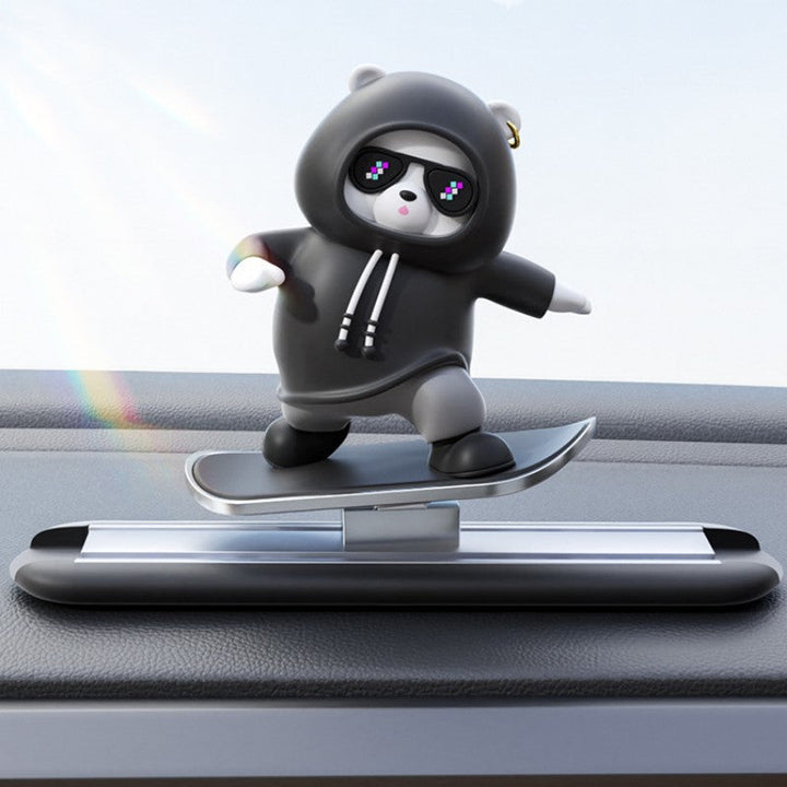 BowLift | Car-Mounted Cartoon Skateboarding Bear Sliding Ornament