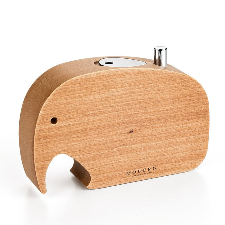 BowLift | Push-To-Dispense Solid Wood Elephant Toothpick Holder