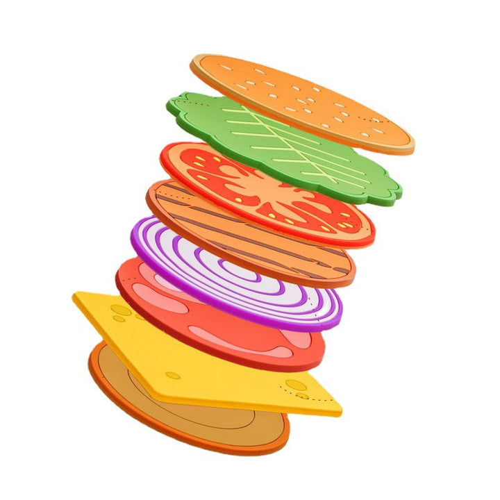 BowLift | Creative Layered Design Burger-Shaped Insulated Coaster Set