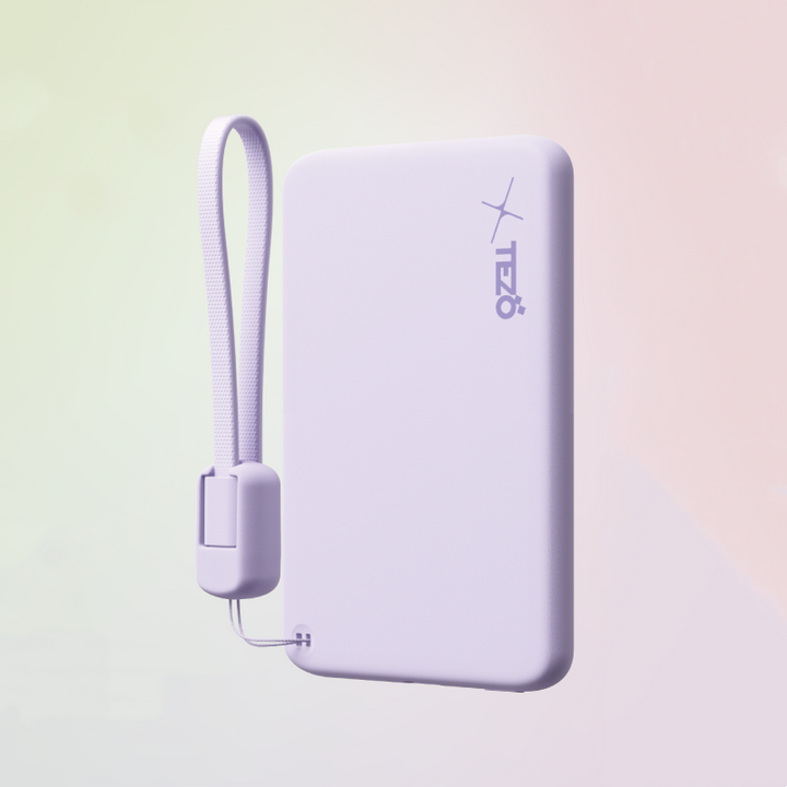 BowLift | Ultra-Thin Colorful Magnetic Charging Power Bank With Built-In Lanyard