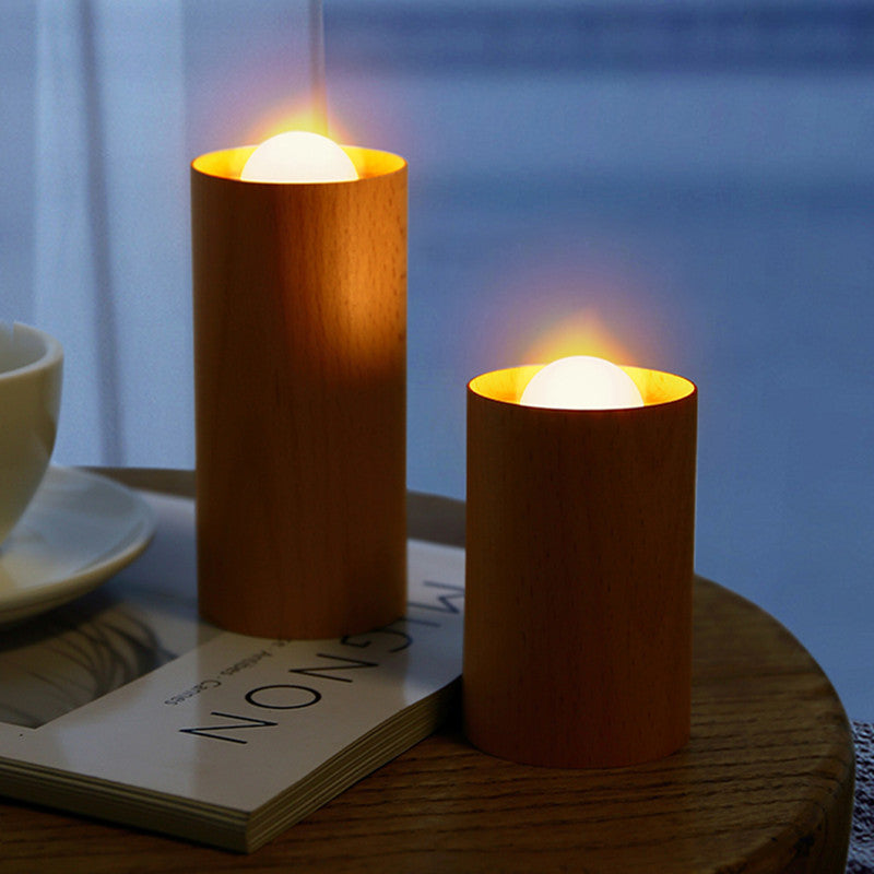 BowLift | Wooden Creative Candlelight Airflow Blowing Control Night Light