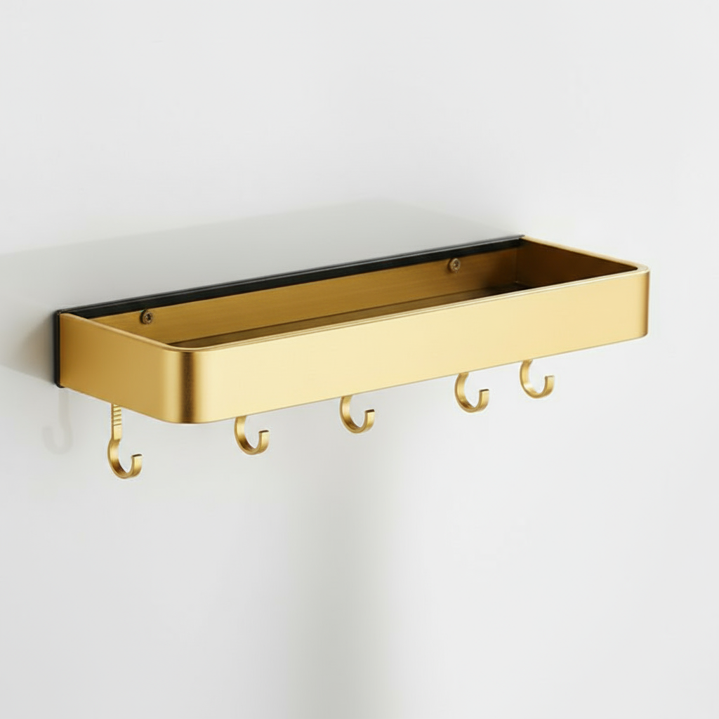 BowLift | DecoShelf | modern wall shelf wood for bathroom