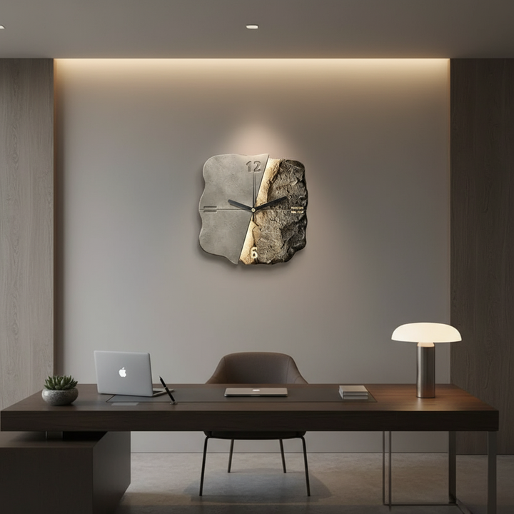 BowLift | Modern 3D Wall Clock – Large 30cm Designer Sandstone Clock with Silent Quartz Movement