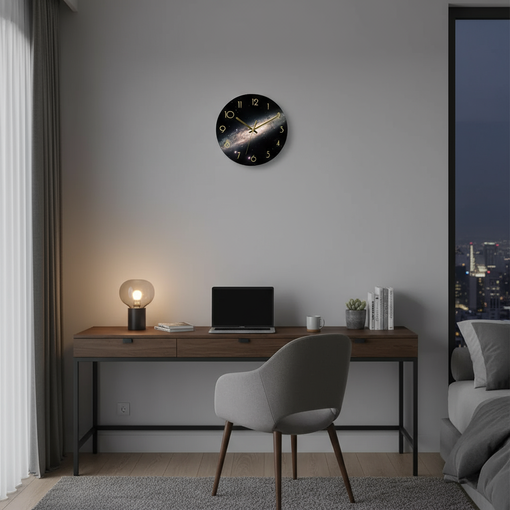 BowLift | Large Wall Clock Modern made of Glass | Elegant Kitchen Clock
