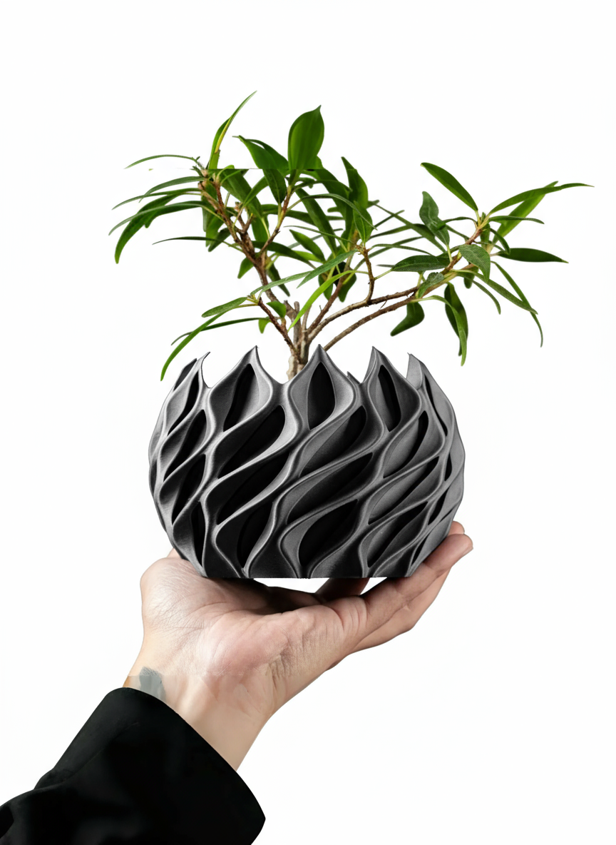 BowLift | Geometric Flower Pot | 3D Printed Planter made of Bioplastic