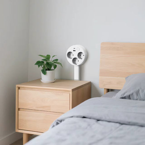 BowLift | Extendable Wall Socket Arm – Flexible Power Source with USB and Rotation