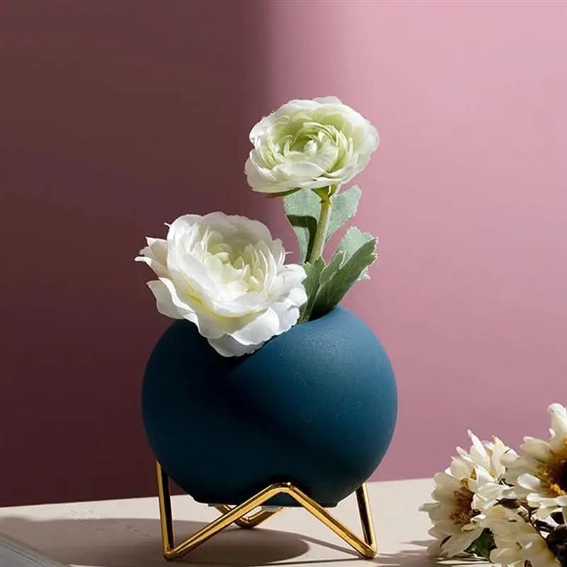 BowLift | Modern Ceramic Plant Pot with Metal Stand in Vibrant Colors