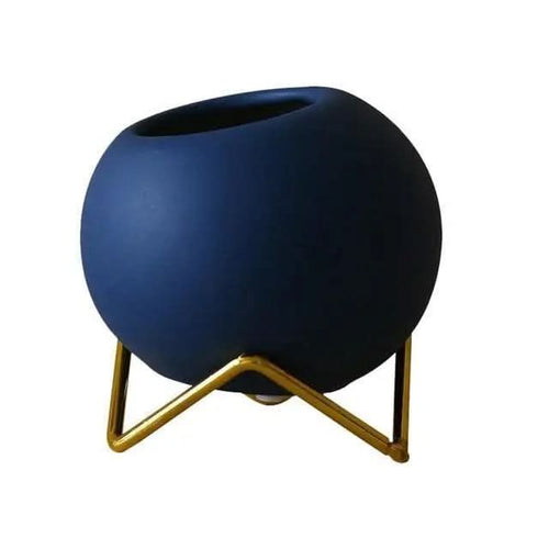 BowLift | Modern Ceramic Plant Pot with Metal Stand in Vibrant Colors