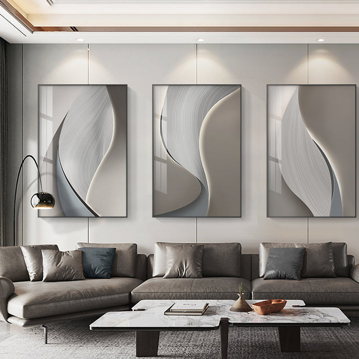Abstract Industrial Gray Beige Wall Art Fine Art Canvas Prints Pictures For Urban Apartment Living Room Home Office Art Decor | Bowlift