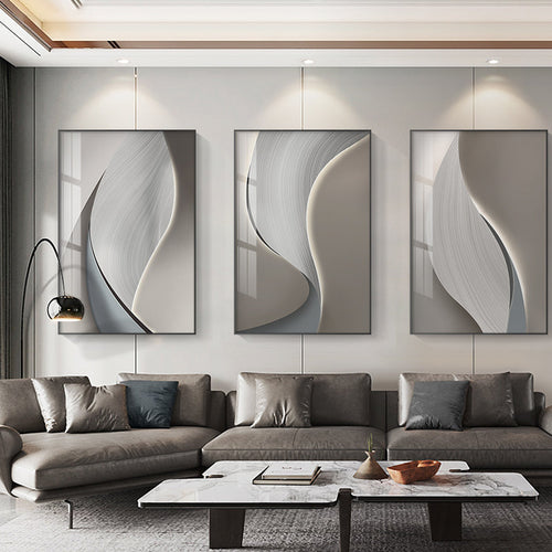 Abstract Industrial Gray Beige Wall Art Fine Art Canvas Prints Pictures For Urban Apartment Living Room Home Office Art Decor | Bowlift