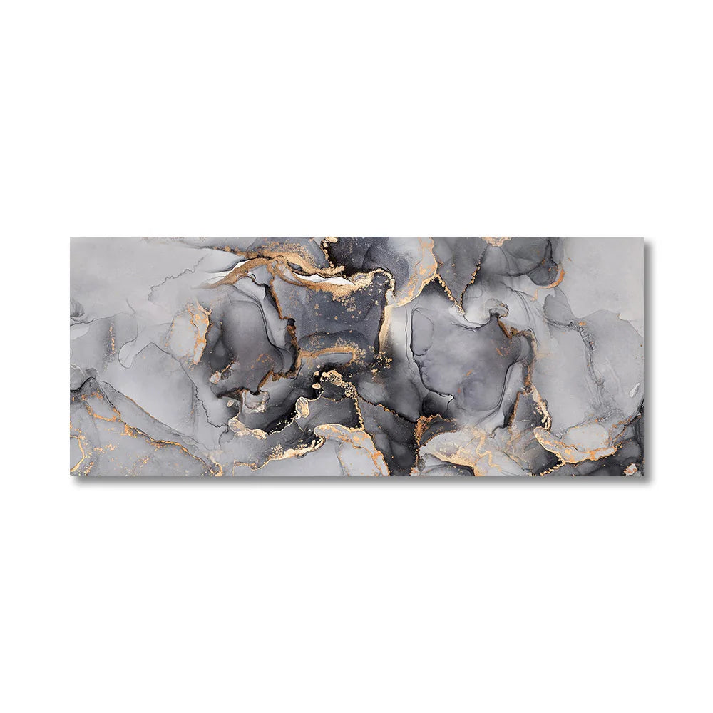 Abstract Grey Golden Liquid Marble Print Wall Art Fine Art Canvas Prints Wide Format Pictures For Above The Sofa Art For Above The Bed | Bowlift