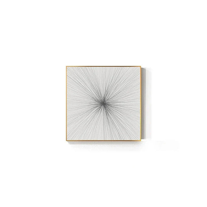 Minimalist Golden Sun Lines Abstract Wall Art Fine Art Canvas Prints Square Format Pictures For Modern Apartment Living Room Art For Contemporary Interiors | Bowlift