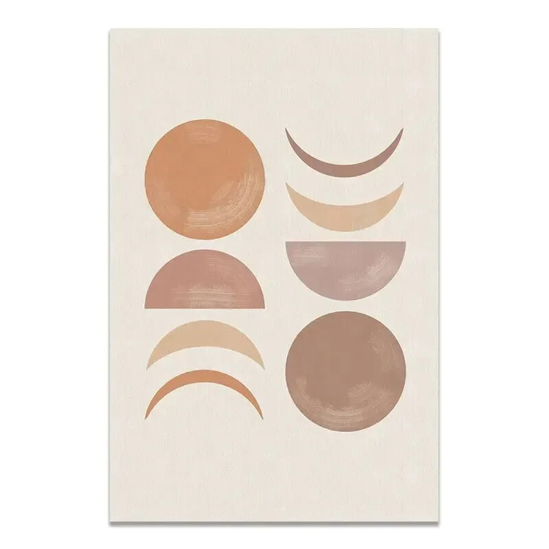 Abstract Terracotta Sun Rays Moon Phases Wall Art Fine Art Canvas Prints Posters Pictures For Modern Living Room Bedroom Art Decor | Bowlift