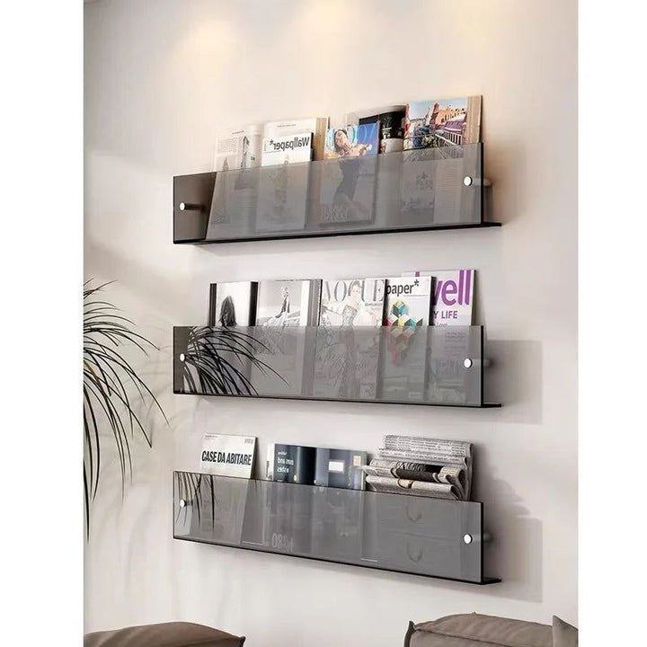 BowLift | ClearLine – Stylish Acrylic Wall Shelf for Magazines