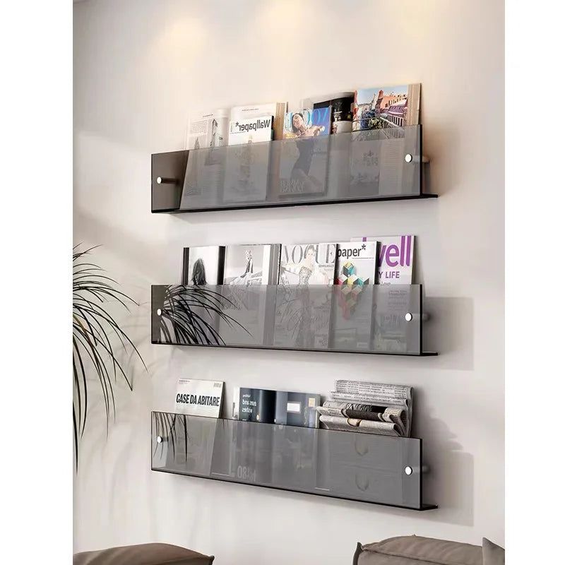 BowLift | ClearLine – Stylish Acrylic Wall Shelf for Magazines